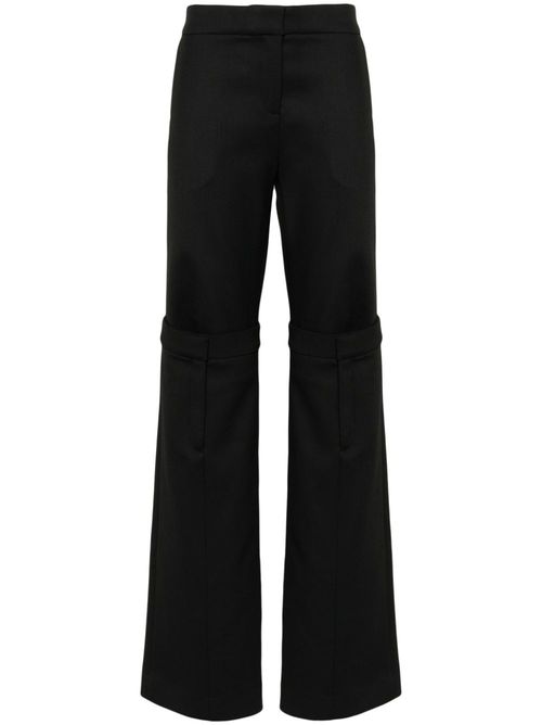 Layered straight-leg trousers - Black