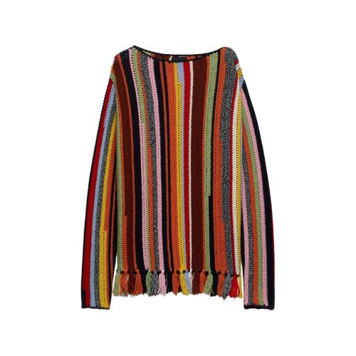 Wool And Cashmere Sweater With Fringes