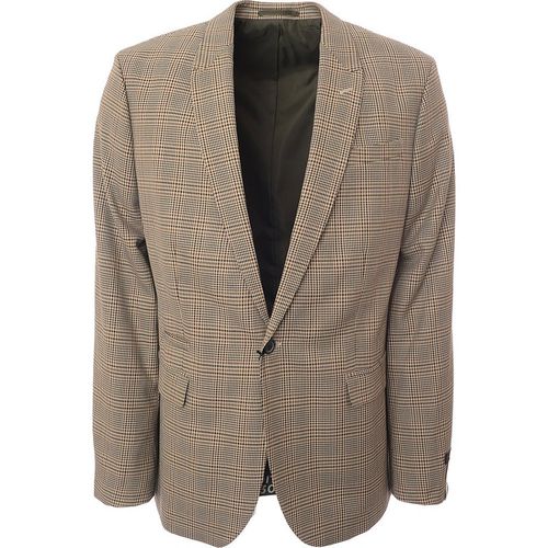 River Island Mens suit jacket in brown check - Size 46 (Chest)