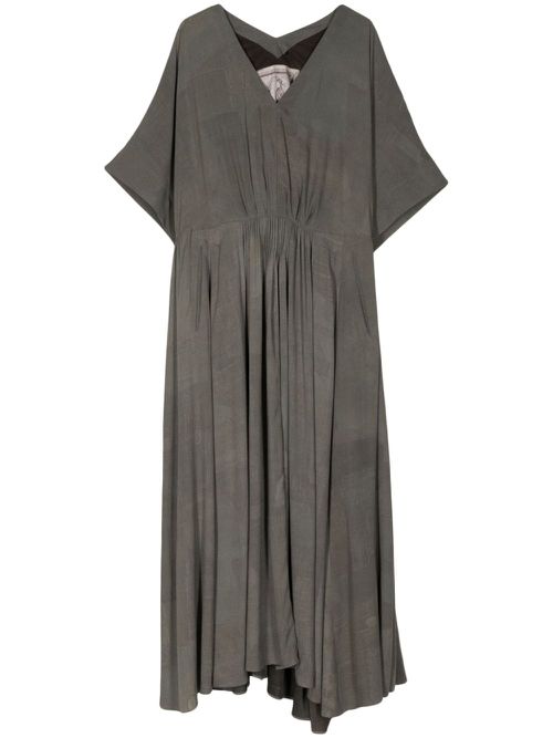 Draped silk maxidress - Grey