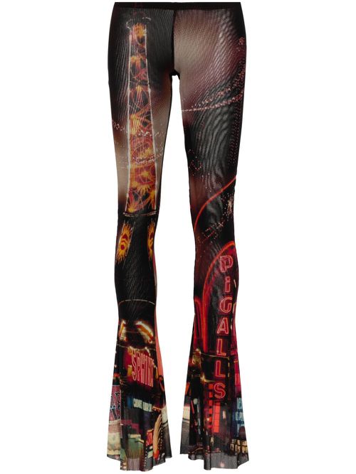 Red Pigalle mid-rise flared trousers - Black