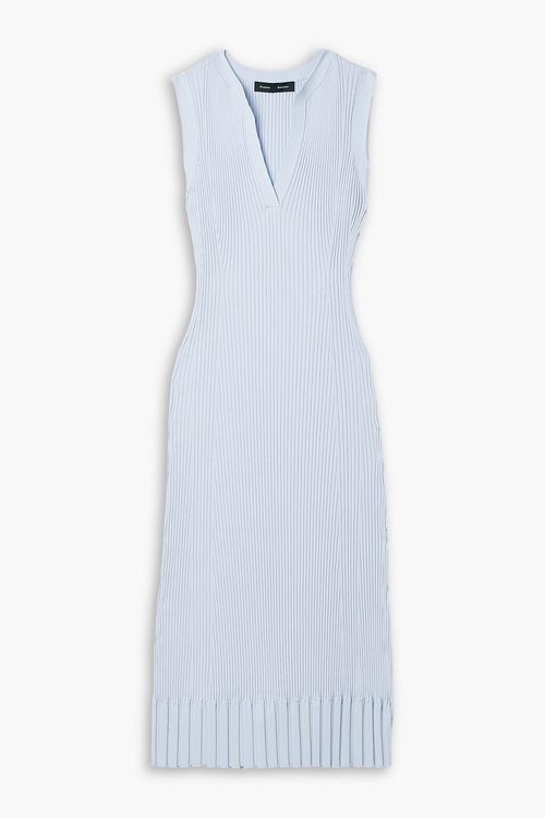 Tatum ribbed-knit midi dress - Blue - S