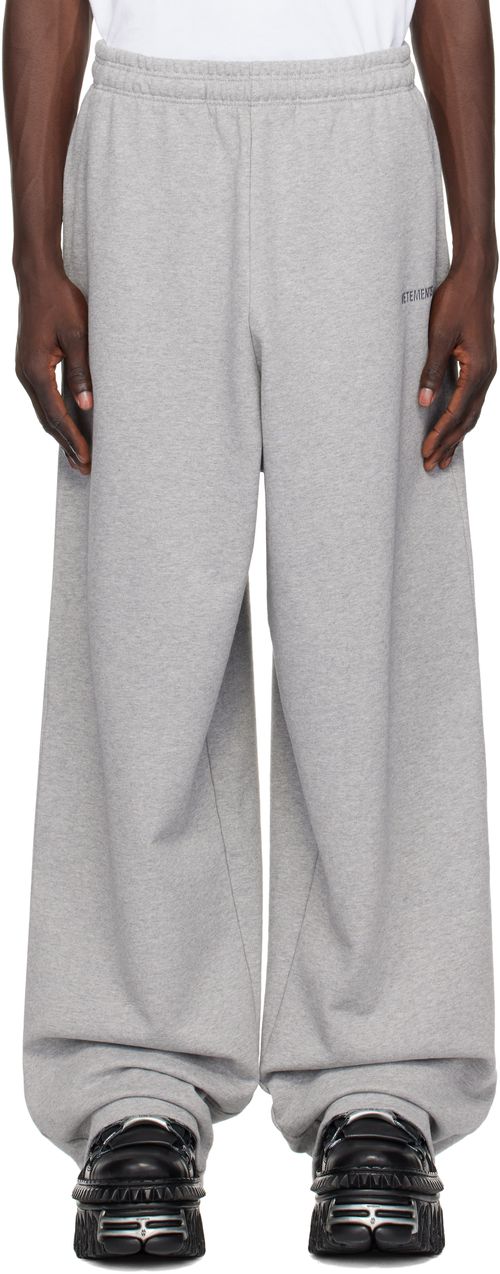 VETEMENTS Gray Embroidered Logo Sweatpants