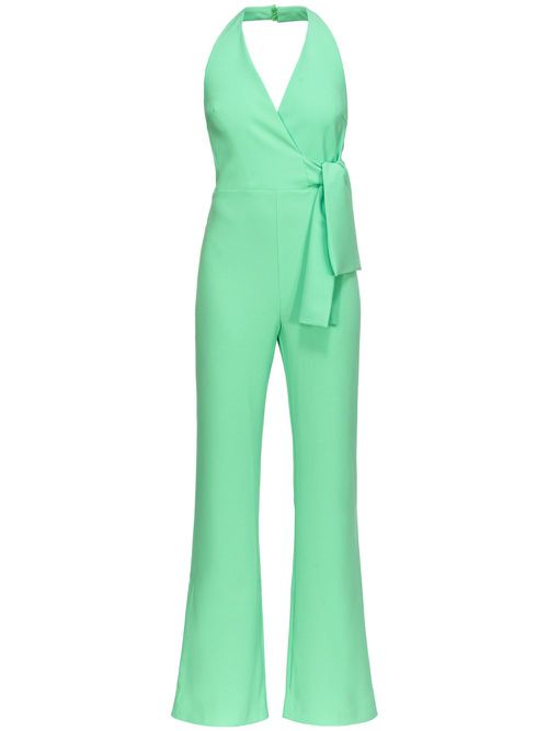 Halterneck open-back jumpsuit - Green