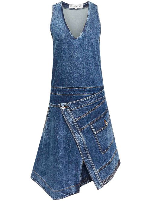 Wrap sleeveless dress - Blue