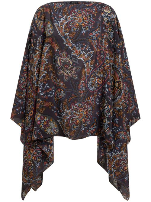 Printed silk kaftan - Blue