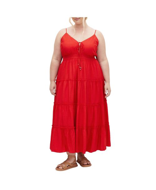 open lace back dress Casual Dress SATI, Summer Casual A Line Dress in Cherry Red main image 0