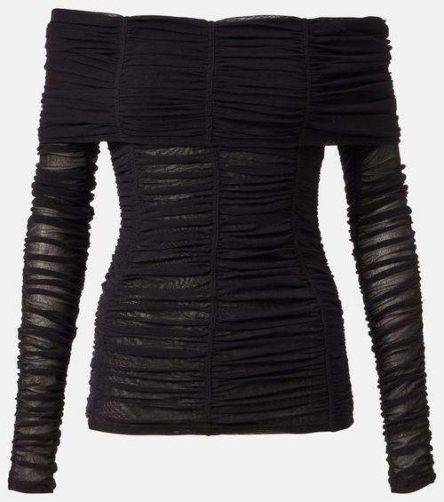 Ruched off-shoulder jersey top