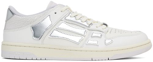 AMIRI White & Silver Metallic Skel Top Sneakers
