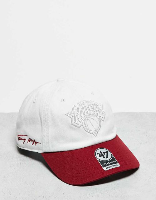 47 Brand x Tommy x NY Knicks MLB logo detail contrast clean up cap in red
