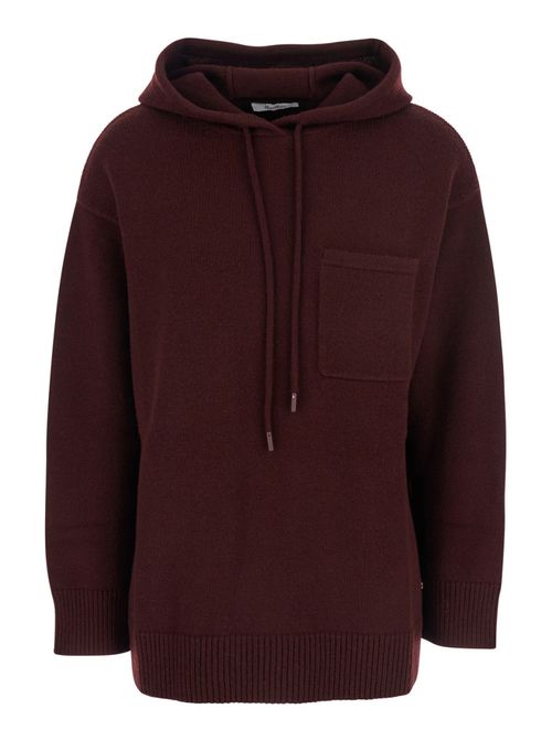 Dark Brown Solid Hood Sweatshirt