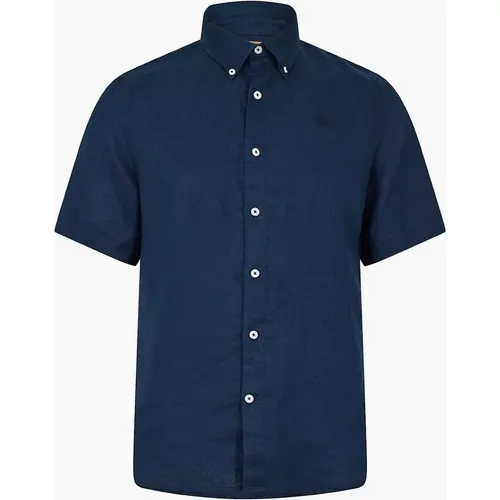 Timberland Men's Mill Brook Collared Button Down Short Sleeve Shirt - Navy - : 38/Regular