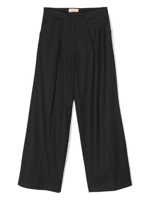 High-waist palazzo trousers - Black
