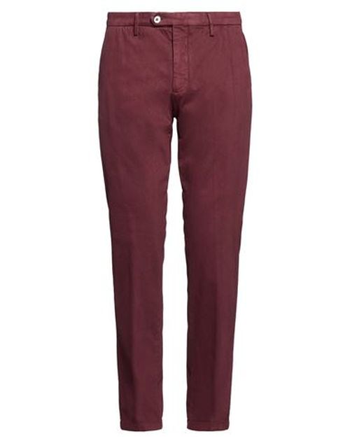 Man Pants Burgundy Size 35 Cotton, Elastane