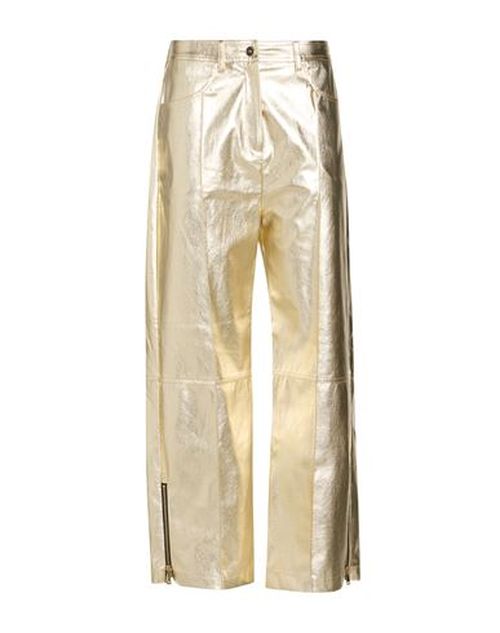 Woman Pants Gold Size S Polyester, Elastane