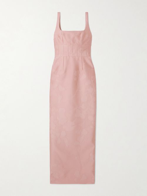 Martel Paneled Cloqué Maxi Dress - Pink