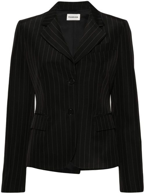 American-vent pinstriped blazer - Black