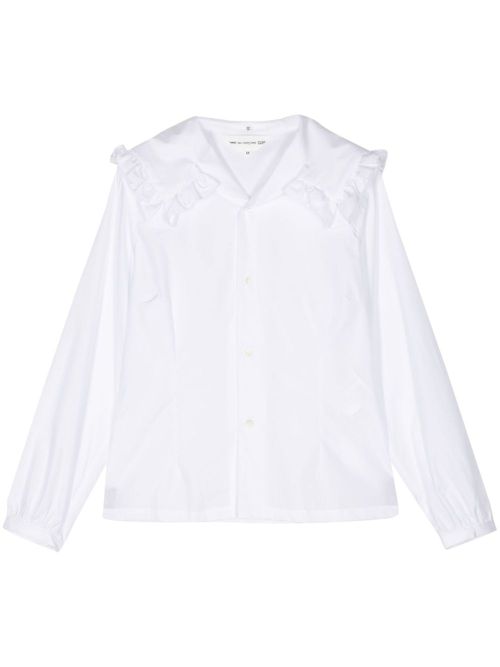Ruffled cotton shirt - White
