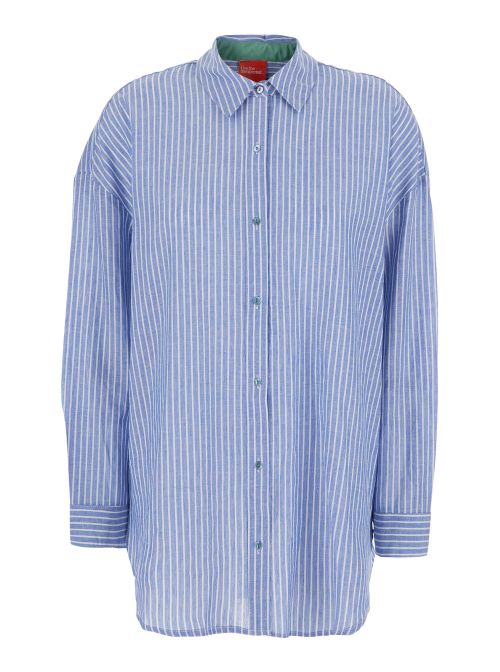 Striped Cotton Shirt — Blue