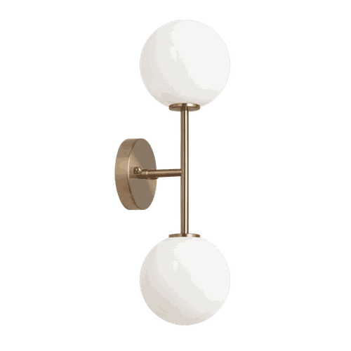 Aged Gold Brass Two Light Wall Sconce from the Novo Collection
