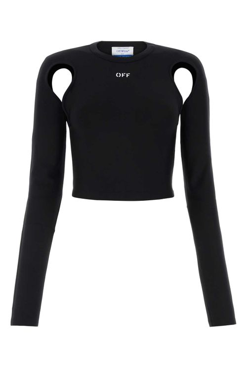 Shoulder Cutout Top — Black
