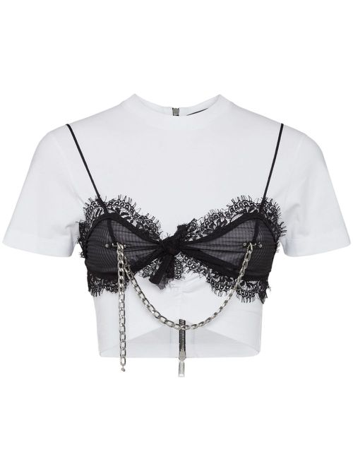 Chain-detail T-shirt - White