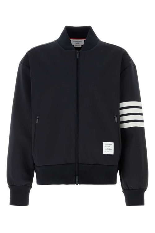 Striped Zip Jacket — Navy