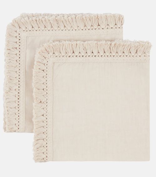 Set of two fringed napkins