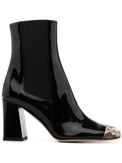 Contrasting toecap boots - Black