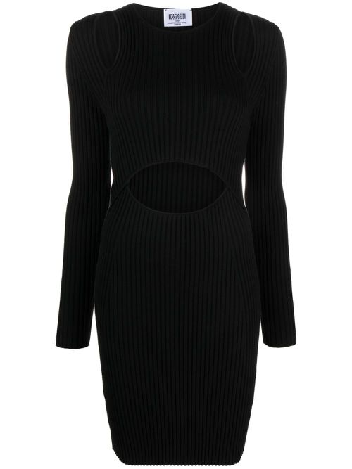 X Simkhai Contoured ribbed-knit minidress - Black