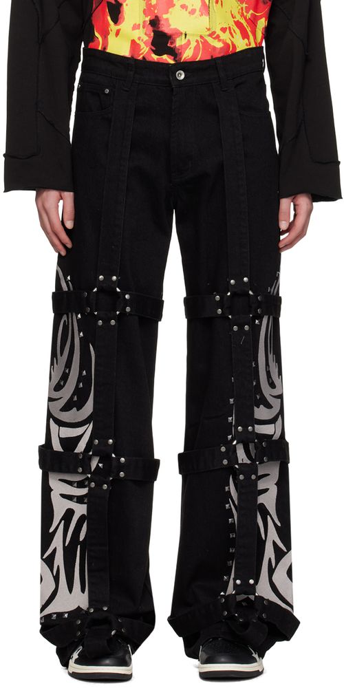 Who Decides War Black Bondage Jeans