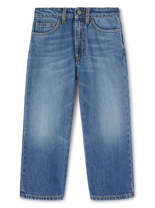 Logo-print cotton jeans - Blue