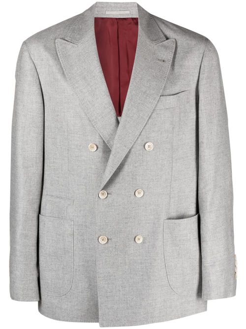 Double breasted wool blazer - Grey
