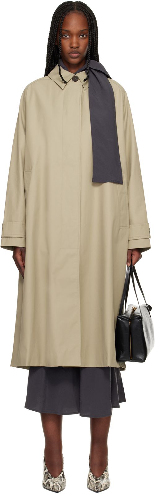 Beige Holin Technical Cotton Trench Coat