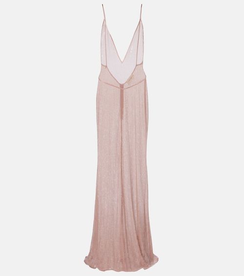 Claudie sequined sheer maxi dress