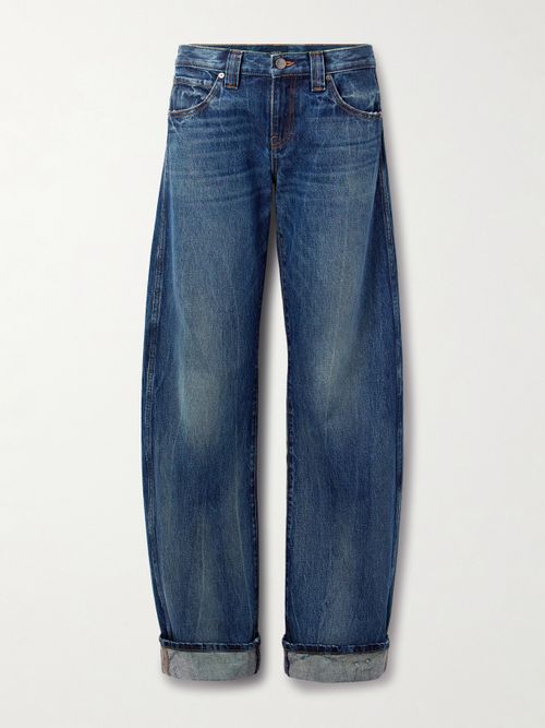 Karo Mid-rise Barrel-leg Jeans - Blue