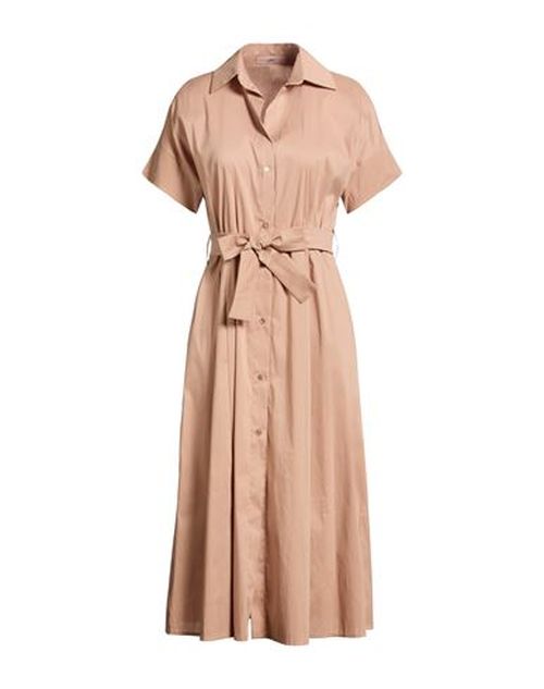 Woman Midi dress Sand Size 10 Cotton, Polyamide, Elastane
