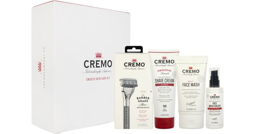 Cremo Smooth Skincare Gift Set for Men's Face Razor + Shaving Cream 177ml + Facial Cleansing Soap for Men 147ml + Hydrating Regenerating Crea