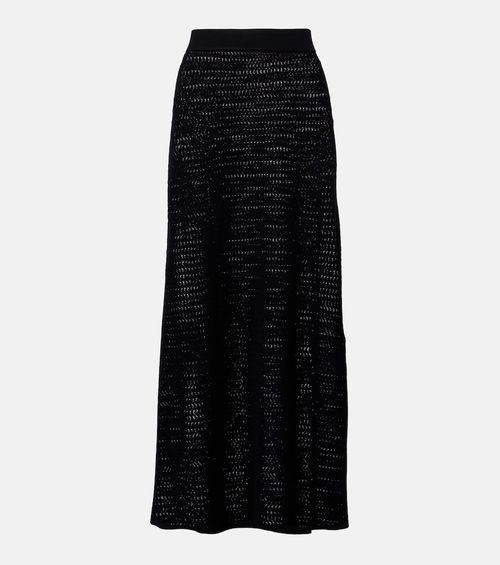 Pointelle midi skirt