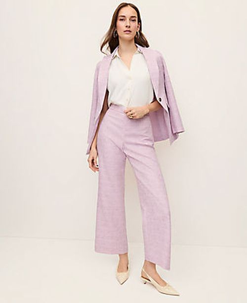 Ann Taylor The Side Zip Straight Pant in Tweed