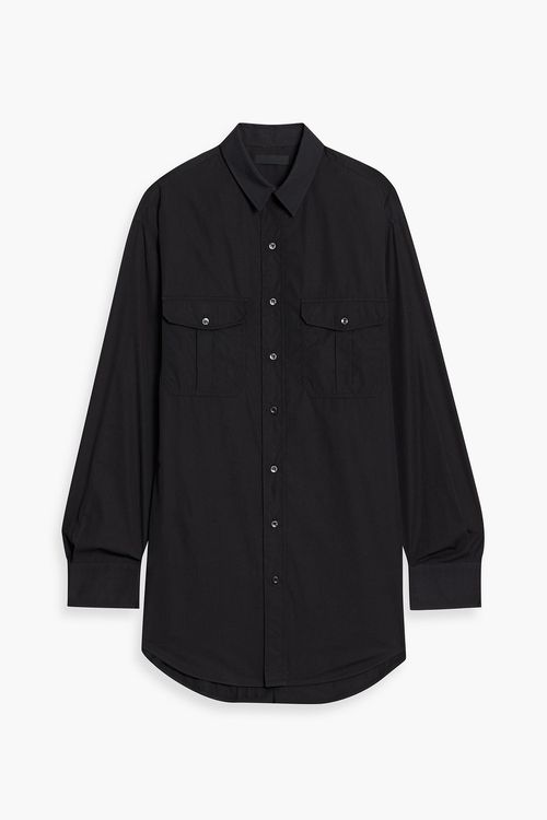 Cotton mini shirt dress - Black - S