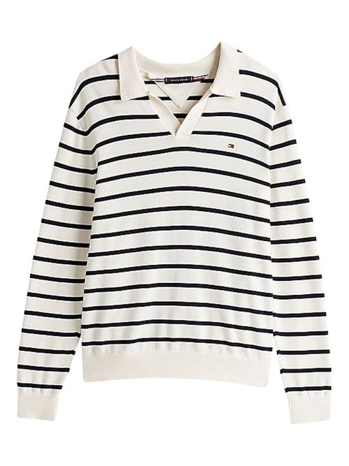 Striped long-sleeved T-shirt - Neutrals