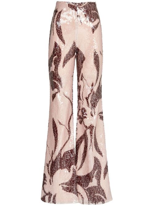 Avellino sequin-embellished trousers - Brown