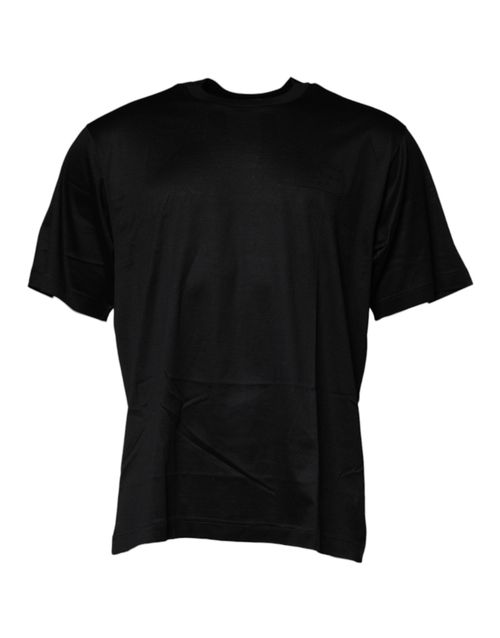 Crew Neck Cotton T-Shirt — Black