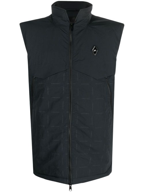 Logo-patch printed gilet - Black