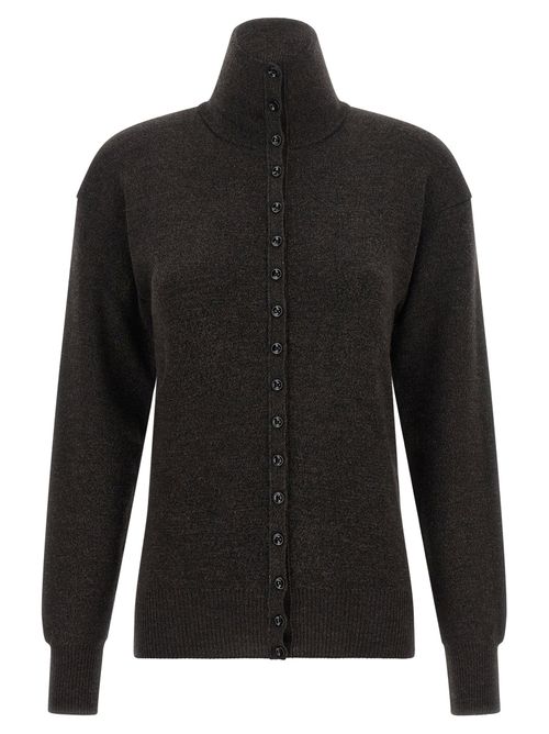 Pure Merino Wool Cardigan — Charcoal
