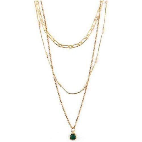 Orelia Jewellery 3 Row Necklace with Swarovski® crystals for Women - Emerald / One
