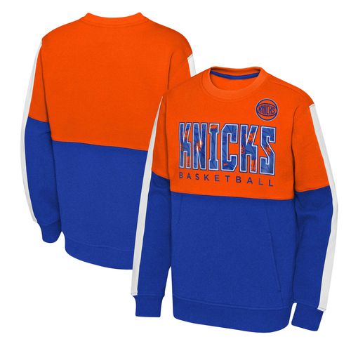 Youth Orange/Royal New York Knicks Strong Side Pullover Sweatshirt