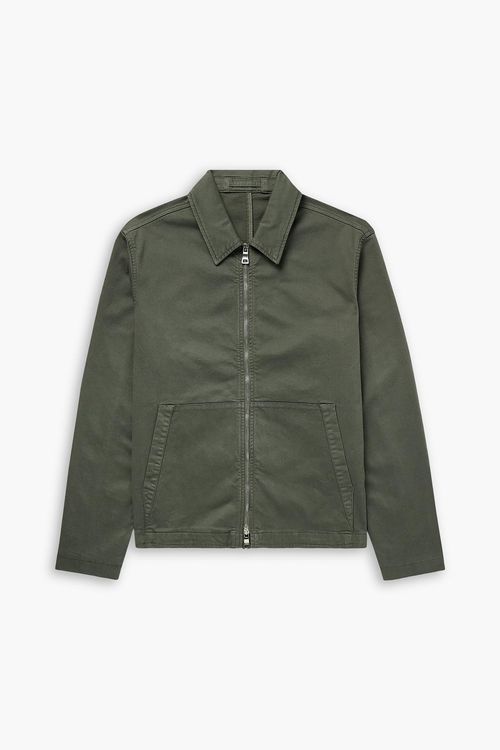 Cotton-blend gabardine coach jacket - Green - XXL