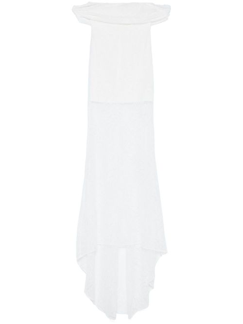 Off-shoulder lace maxi dress - White